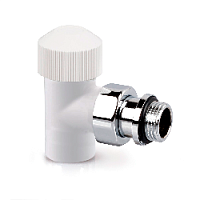 Дизайнерский клапан терморегулирующий угловой для радиатора, 1/2", белый 0640-1500VC0A S.R.Rubinetterie
