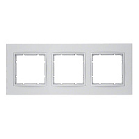 Дизайнерская рамка 3 местная, алюминиевый, матовый, 10136424 Berker, серия B.7