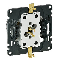 Механизм двойной розетки с заземлением и шторками, безвинт.зажим, 753031 Legrand, серии Valena Life, Valena Allure