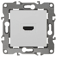 Дизайнерская розетка HDMI, белый, Б0027481 Эра, серия 12