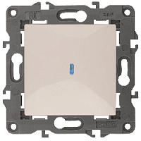 Дизайнерский выключатель с подсветкой, слоновая кость, Б0034216 Эра, одноклавишный, серия Elegance