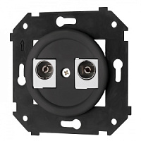 Ретро розетка TV-M | TV-F ТВ, черный, B3-306-23M BIRONI