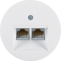 Розетка телефонная двойная RJ11, полярная белизна, 14092089 + EPUAE8-8UPO Berker