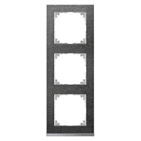 Дизайнерская рамка 3 местная, сланец/алюминий, MTN4030-3669 Schneider Electric, серия Merten System M-Pure Decor