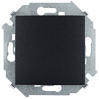 Дизайнерский выключатель, графит, 1591201-038, Simon, одноклавишный проходной, серия 15