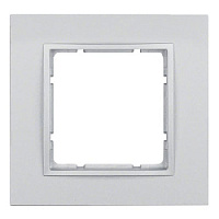 Дизайнерская рамка 1 местная, алюминиевый, матовый, 10116424 Berker, серия B.7