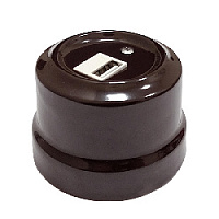 Ретро розетка USB, коричневый, 32212 Lindas