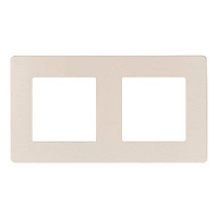 Дизайнерская рамка 2 местная, Сатин, слоновая кость, Б0052510 Эра, серия 12