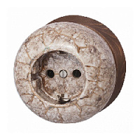 Розетка с заземляющим контактом, мрамор золото, B2-101-090/18 BIRONI