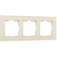 Дизайнерская рамка 3 местная, молочный, стекло, W0031141 Werkel
