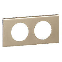 Дизайнерская рамка 2 местная, никель велюр, 069112 Legrand, серия Celiane