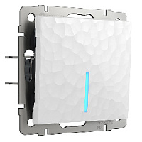 Дизайнерский выключатель с подсветкой, белый, W1210101 Werkel, одноклавишный, серия Hammer