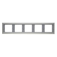 Дизайнерская рамка 5 местная, нержавеющая сталь, матовый лак, металл, 13937004 Berker, серия K.5