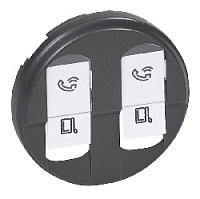 Накладка для двойной розетки RJ-45, графит, 067952 Legrand, серия Celiane