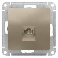Дизайнерская розетка компьютерная RJ-45 кат. 5e, шампань, ATN000583 Schneider Electric, серия Atlas Design