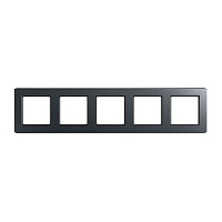 Дизайнерская рамка 5 местная, антрацит матовый, AF585BFANM Jung, серия A Flow