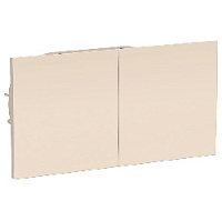 Дизайнерская двойная розетка с заземлением, шторками и с крышкой, бежевый, ATN000228 Schneider Electric, серия Atlas Design