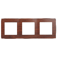 Дизайнерская рамка 3 местная, вишня, Б0014768 Эра, серия 12