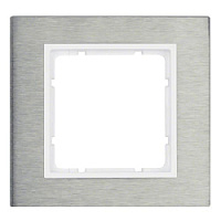 Дизайнерская рамка 1 местная, нержавеющая сталь/полярная белизна, матовый, 10113609 Berker, серия B.7