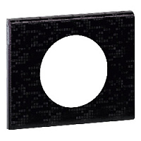 Дизайнерская рамка 1 местная, кожа блэк пиксел, камень, 069451 Legrand, серия Celiane