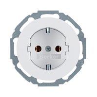Розетка электрическая с заземлением, полярная белизна, 47452089 Berker