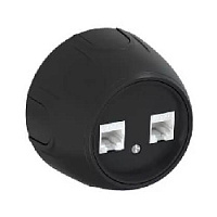 Дизайнерская розетка компьютерная RJ-45, двойная, 7700895, черный, OneKeyElectro, серия Rotondo