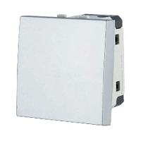 Дизайнерский выключатель, серебристый металлик, 850803-1 LK Studio, одноклавишный, проходной, серия LK45