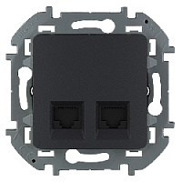Дизайнерская розетка компьютерная RJ-45 кат. 6, двойная, антрацит, 673843 Legrand, серия Inspiria