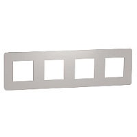Дизайнерская рамка 4 местная, шампань/белый, NU280824 Schneider Electric, серия Unica Studio