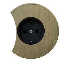 Розетка силовая 220В, полукруглая, EU030211, бронзовый, Salvador
