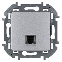 Дизайнерская розетка телефонная RJ-11, алюминий, 673822 Legrand, серия Inspiria