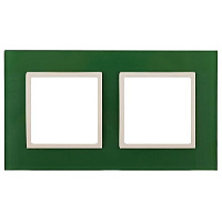 Дизайнерская рамка 2 местная, зеленый, Б0034499 Эра, серия Elegance
