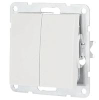Дизайнерский выключатель, белый, 861104-1 LK Studio, двухклавишный, серия LK60