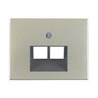 Центральная панель двойной розетки UAE, нержавеющая сталь, матовый лак, 14097004 Berker, серия K.5