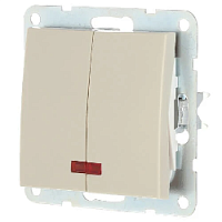 Дизайнерский выключатель с индикатором, бежевый, 861201-1 LK Studio, двухклавишный, серия LK60