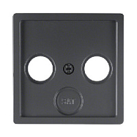 Центральная панель розетки TV, антрацитовый, бархатный лак, 12036086 Berker, серии Q.1/Q.3/Q.7