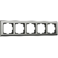 Дизайнерская рамка 5 местная, глянцевый никель, нержавеющая сталь, поликарбонат, W0051602 Werkel