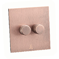 Дизайнерский выключатель диммер Aura Медь браш, BAC2D Bonze