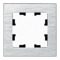 Дизайнерская рамка 1 местная, серебро, металл, ATN312101 Schneider Electric, серия Atlas Design Nature