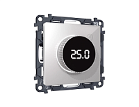Комплект механизма терморегулятора теплого пола с цифровым дисплеем с подсветкой, серебряный глянцевый, MA405810  Ambrella Volt, терморегулятор