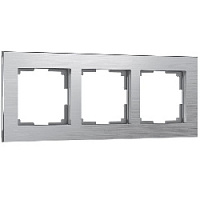 Дизайнерская рамка 3 местная, серебряный, алюминий, W0031706 Werkel