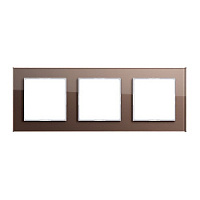 Дизайнерская рамка 3 местная, стекло мокко, AC583GLMO Jung, серия A Creation
