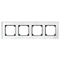 Дизайнерская рамка 4 местная, бриллиант, стекло, MTN404419 Schneider Electric, серия Merten System M-Elegance