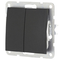 Дизайнерский выключатель, черный бархат, 861108-1 LK Studio, двухклавишный, серия LK60