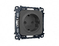 Комплект механизма электрической розетки с/з c шторками, графит мягкое касание, MO907010 Ambrella Volt