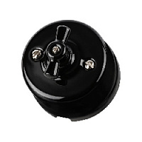 Ретро выключатель, черный, SQ1820-0214 TDM ELECTRIC, перекрестный, серия Болонь
