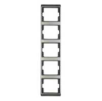 Дизайнерская рамка 5 местная, вертикальная, нержавеющая сталь, матовый, металл, 13540004 Berker, серия Arsys