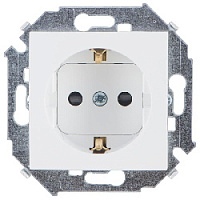 Дизайнерская розетка с заземлением и шторками, белый, 1591443-030 Simon, серия 15