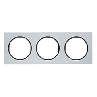 Дизайнерская рамка 3 местная, алюминий/черный, 10132284 Berker, серия R.3
