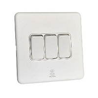 Дизайнерский выключатель Mira Белый лед, BMW3KB Bonze трехклавишный